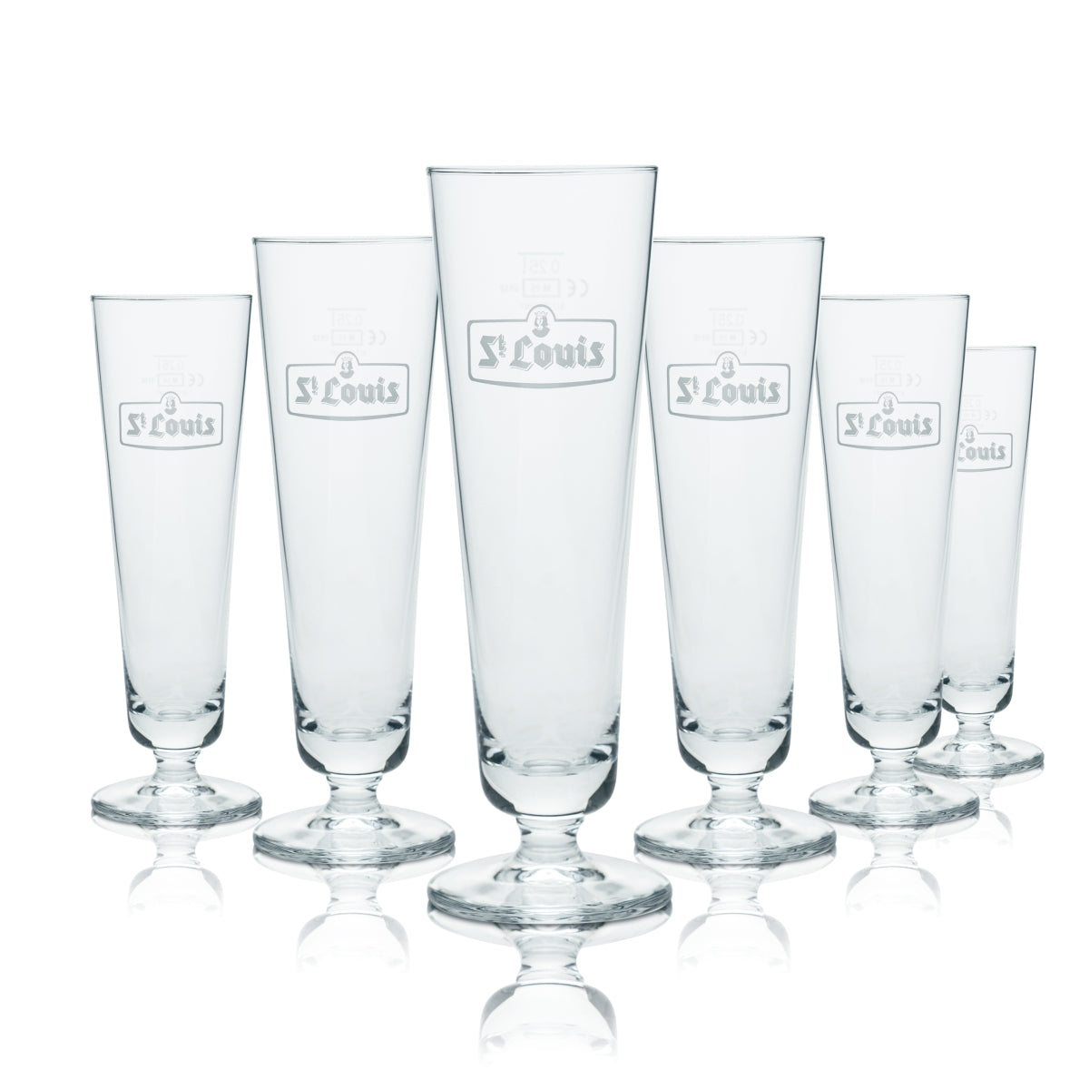 6x St. Louis Glas 0,25l Bier Pokal Gläser Kriek Kirschbier Brauerei Belgien