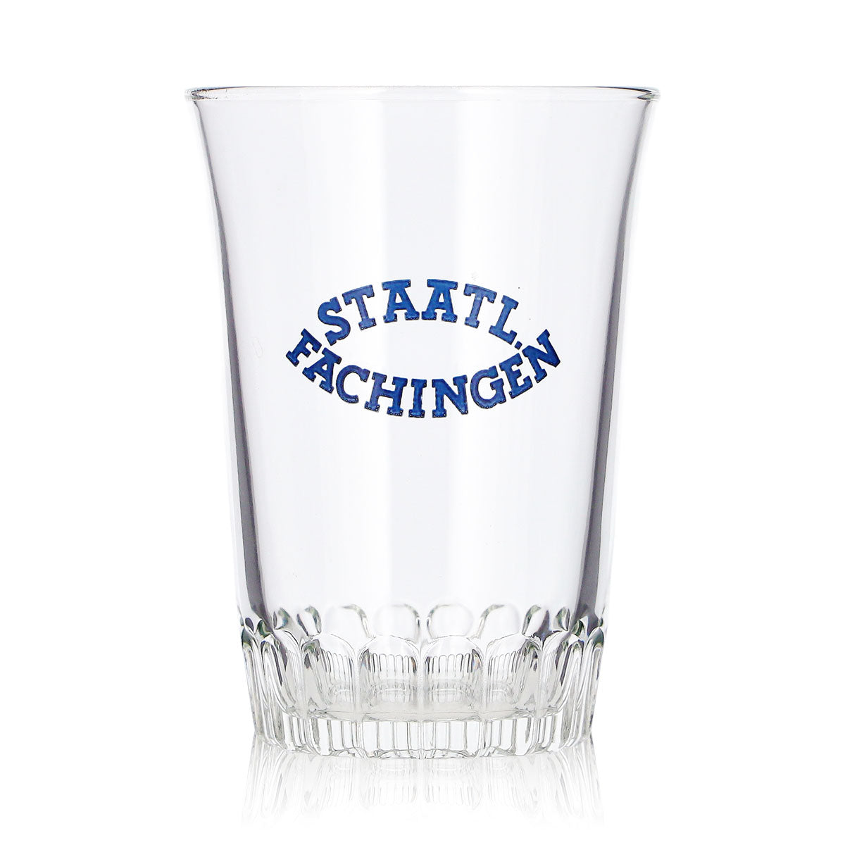 6x Staatl. Fachingen Wasser Glas 0,15l Becher blaues Logo Relief France – Ansicht 3