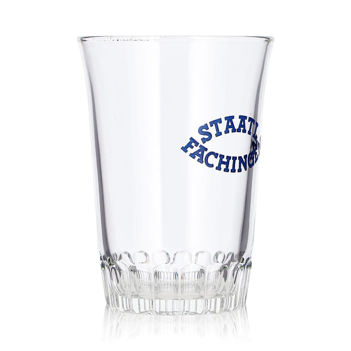 6x Staatl. Fachingen Wasser Glas 0,15l Becher blaues Logo Relief France – Ansicht 4