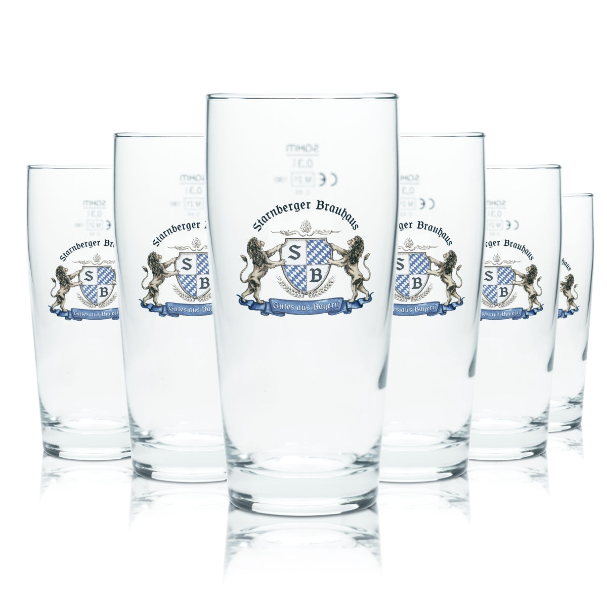 6x Starnberger Brauhaus Bier Glas 0,3l Becher Pokal Brauerei Gläser Gastro Bar