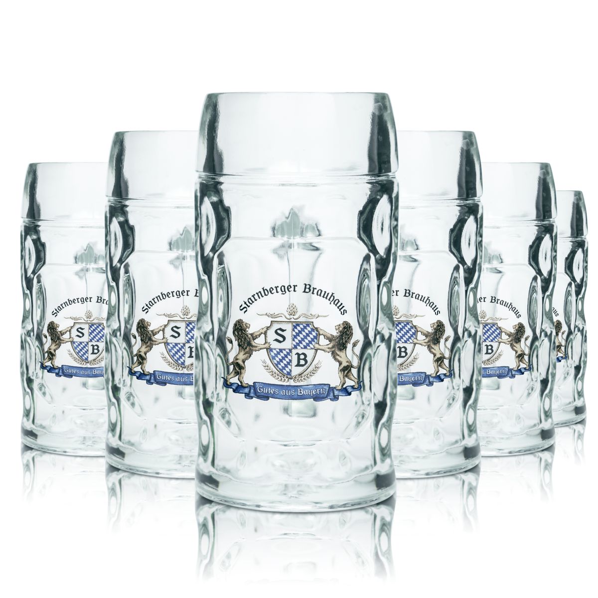 6x Starnberger Brauhaus Bierglas 0,3l Kontur Bierkrug Humpen Seidel Gläser Set
