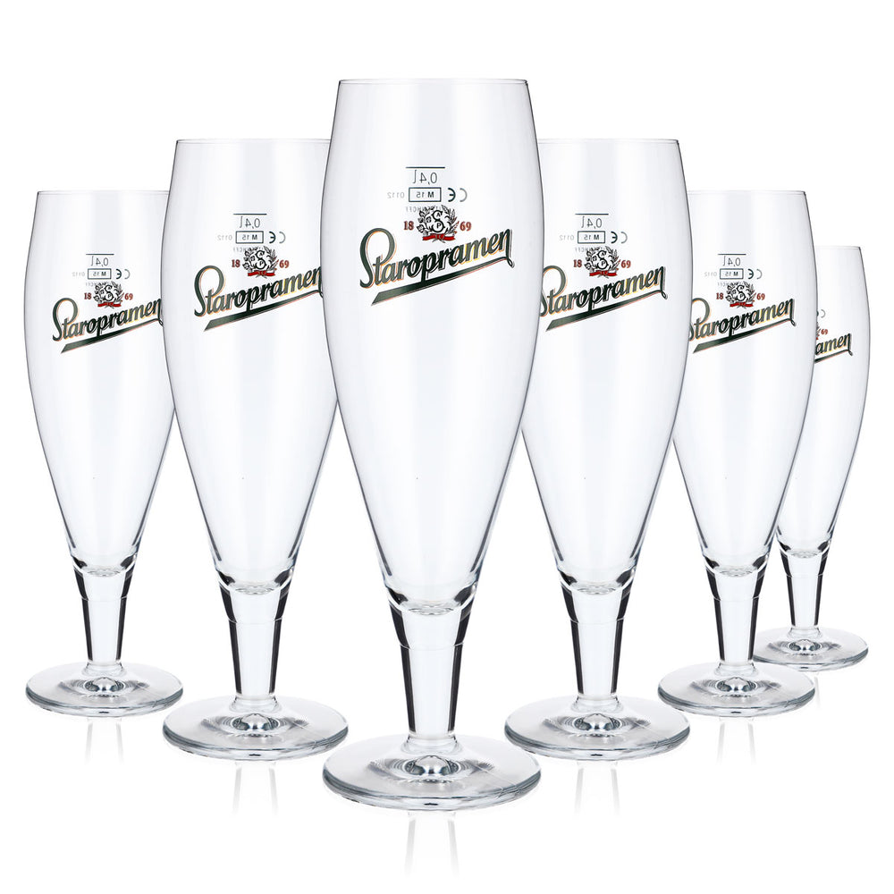 6x Staropramen Bier Glas 0,4l Pokal Tulpe Ritzenhoff Bierglas (6er Set)