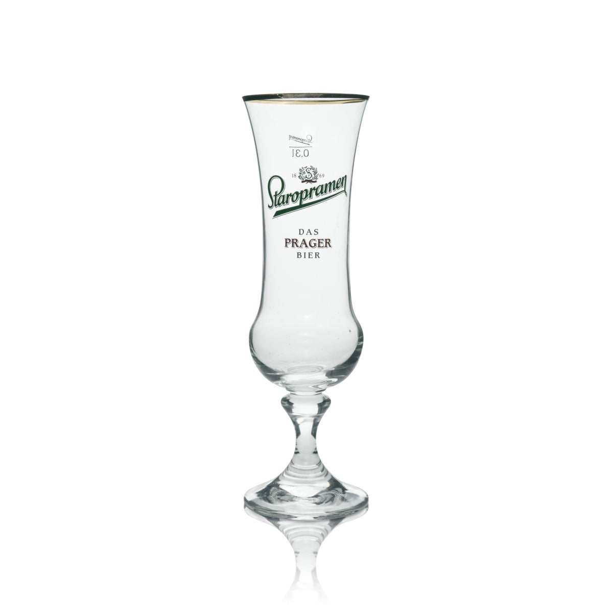 6x Staropramen Bier Glas Pokal "Das Prager Bier" 0,3l Goldrand – Ansicht 2