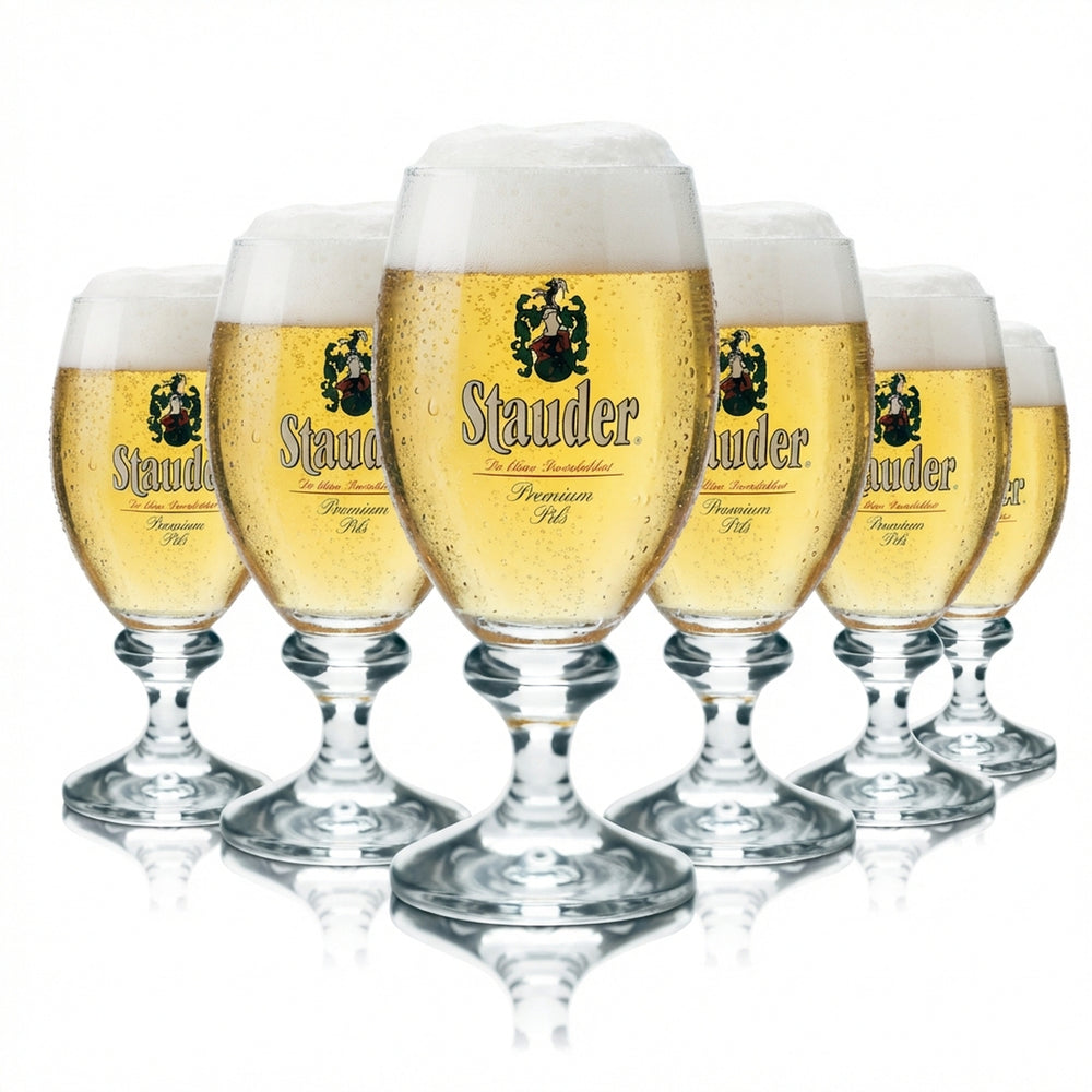 6x Stauder Bier Glas 0,3l Pokal Rastal Brauerei Gläser Pils Tulpe Stilglas Beer