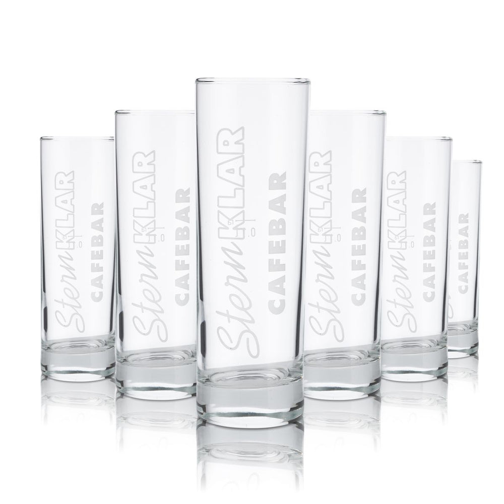 6x Steinklar Glas 0,22l Longdrink Cocktail Kaffeeglas Gläser Set Bistro Cafe