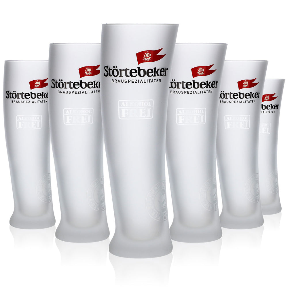 6x Störtebeker Segelglas Alkoholfrei 0,3l Satinierte Design Craft Bier Gläser Set