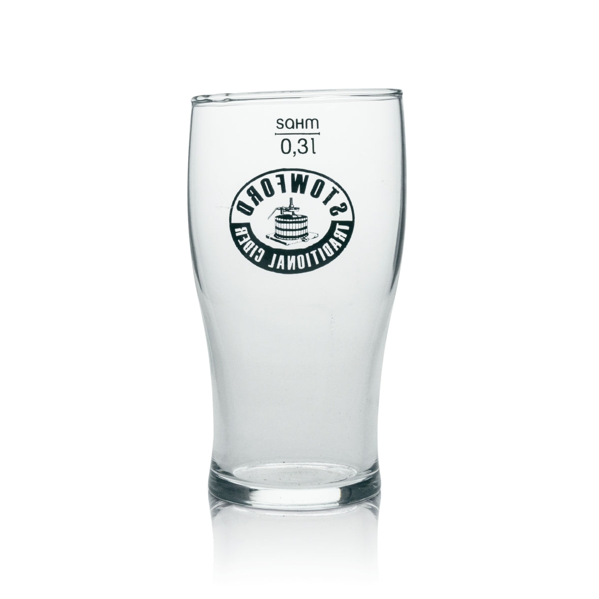 6x Stowford Cider Glas Longdrink schwarzes Logo 300ml – Ansicht 3