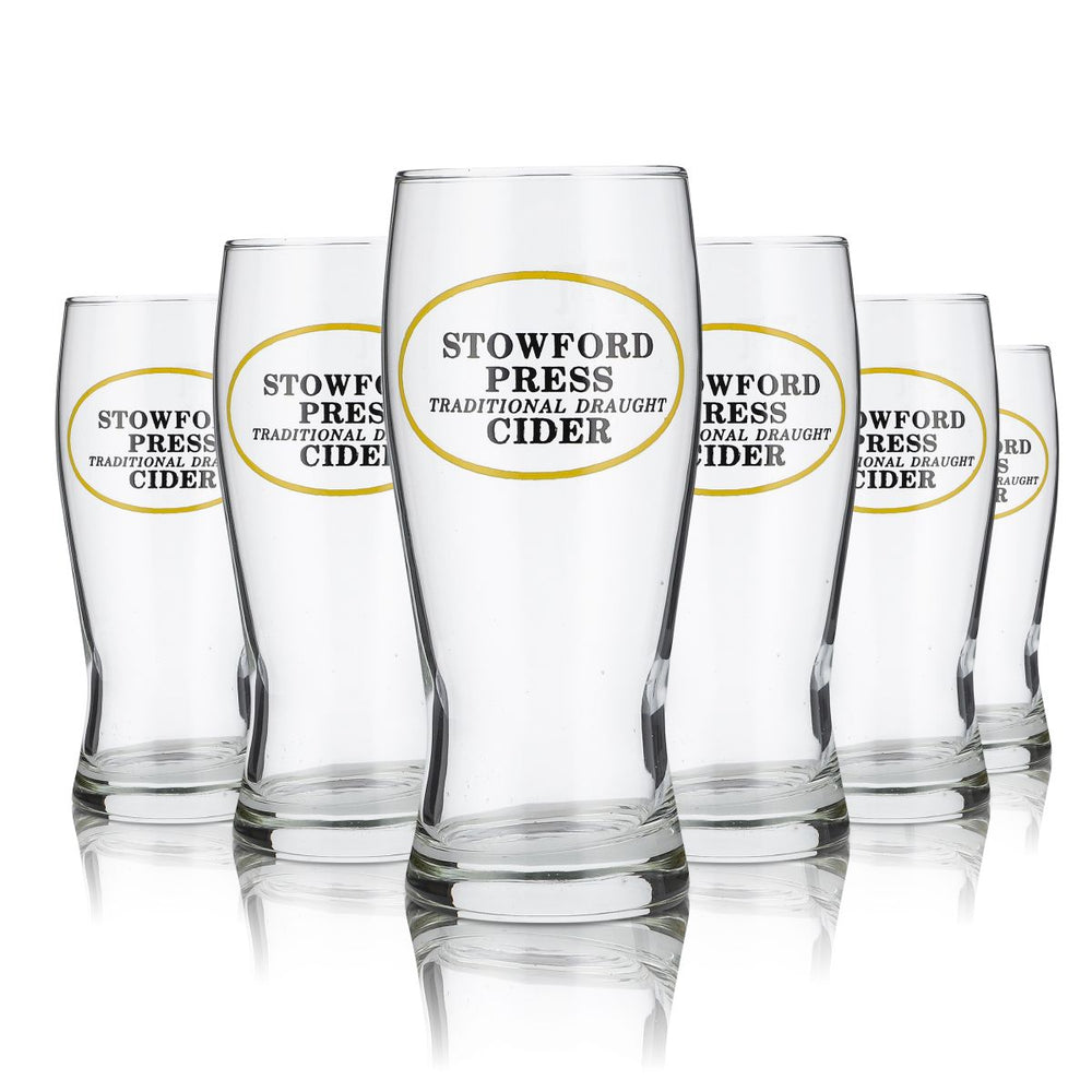 6x Stowford Press Glas 0,25l Irish Cider Half Pint Biergläser Set Brauerei UK
