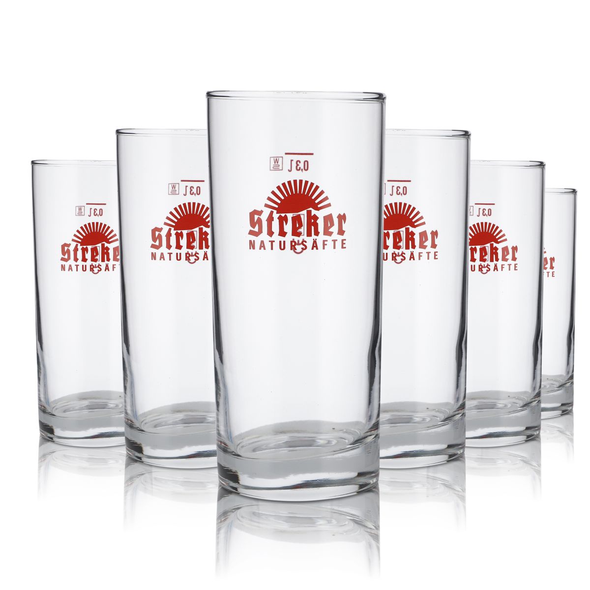 6x Streker Glas 0,3l Saft Becher Gläser Set Natursäfte Gastro Mineralwasser