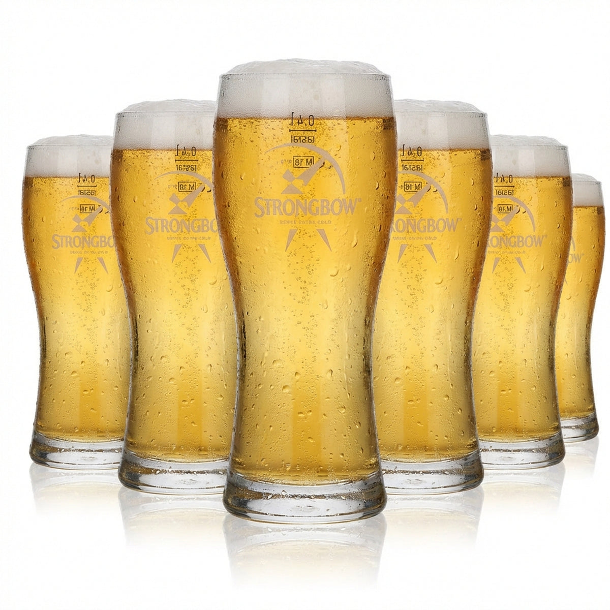 6x Strongbow Cider Glas Cidergläser Gläser 0,4l Becher schwerer Fuß