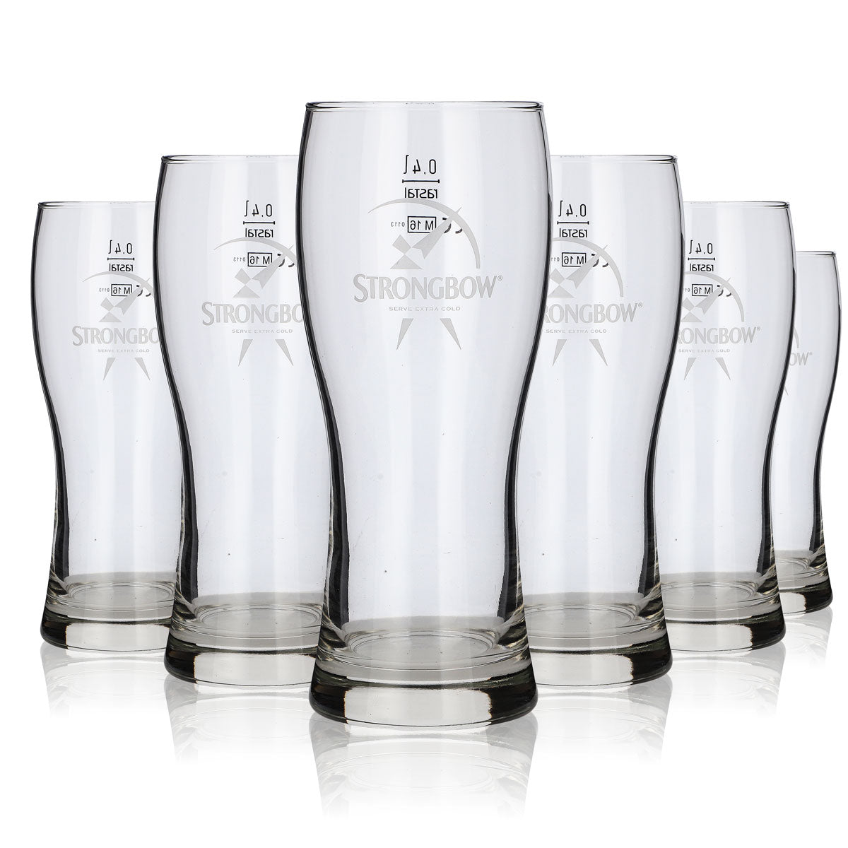 6x Strongbow Cider Glas Cidergläser Gläser 0,4l Becher schwerer Fuß – Ansicht 5
