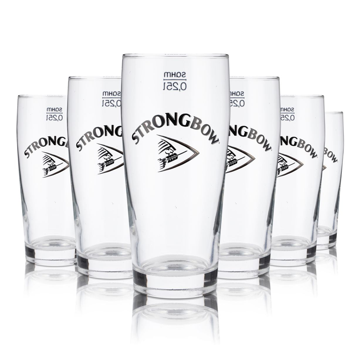 6x Strongbow Glas 0,25l Cider Becher Pokal Pint Gläser Set Brauerei Apfelbier