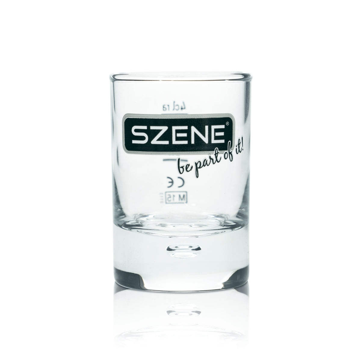 6x Szene Glas 4cl Shot Schnaps Rund Stamper Gläser Gastro Eiche Kurze Luftblase – Ansicht 2
