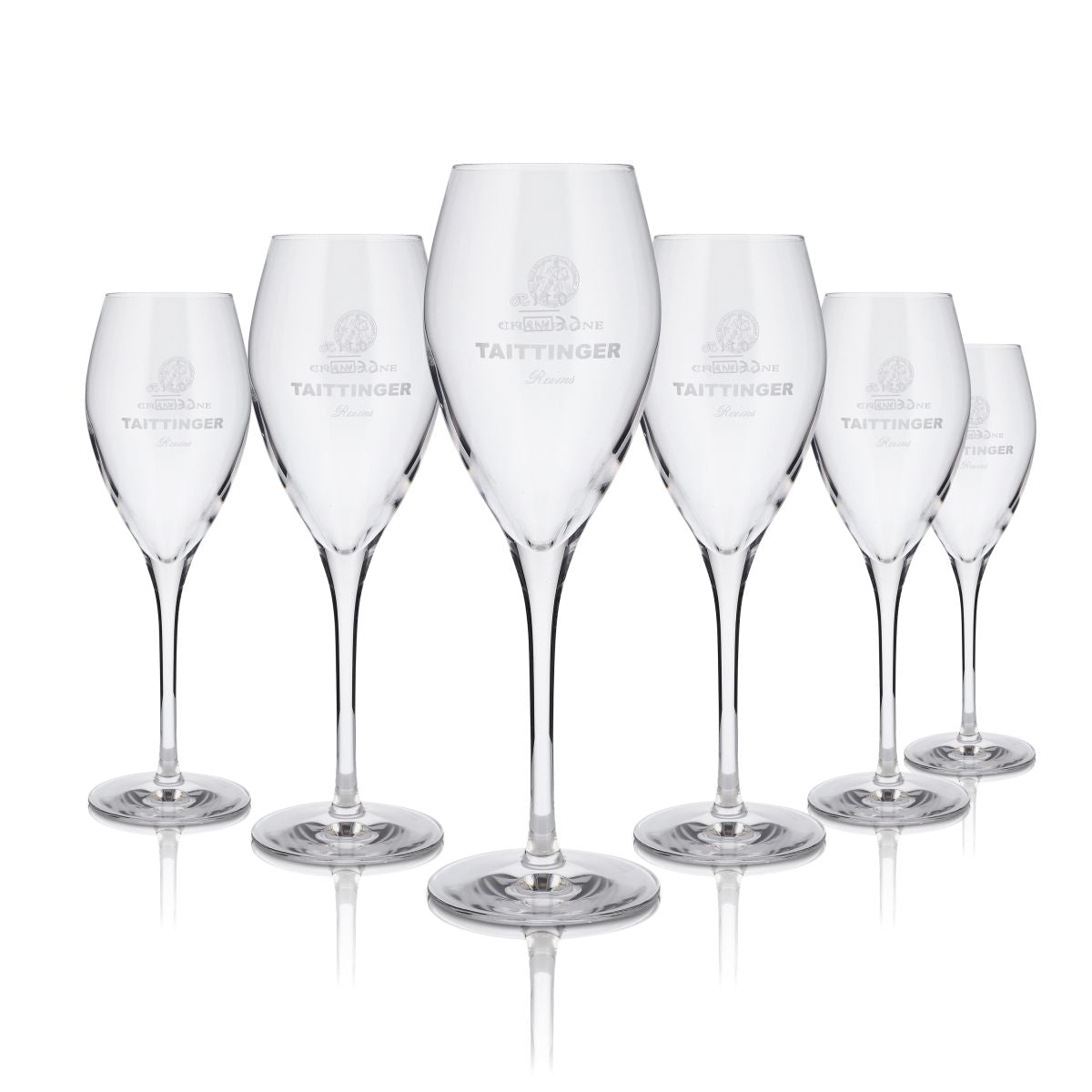 6x Taittinger Glas 0,1l Champagner Flöte Kelch Stölzle Grand Cuvee Gläser Set