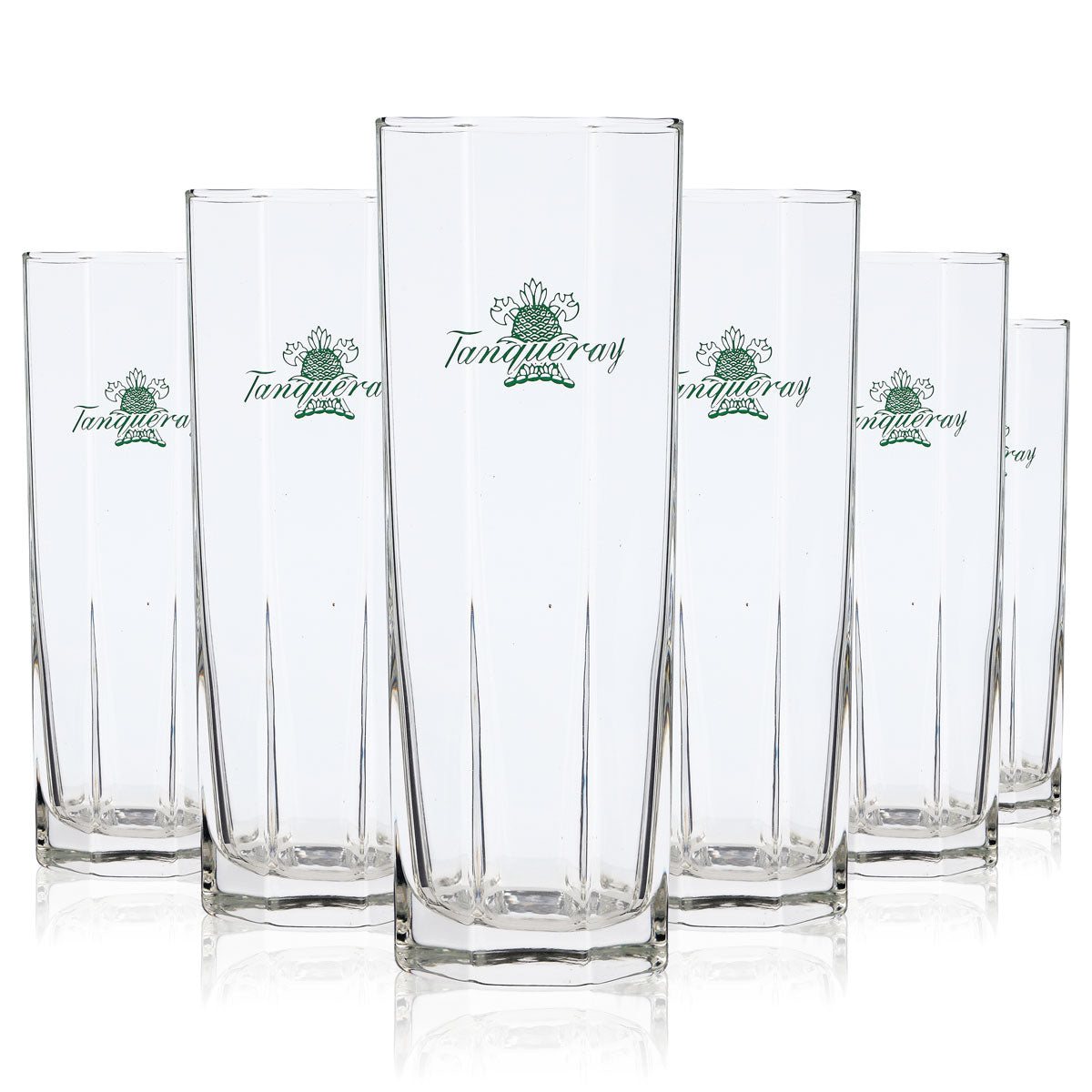 6x Tanqueray Gin Glas 0,3l Longdrinkglas Oktagon Cocktailglas Tonic (6er Set)