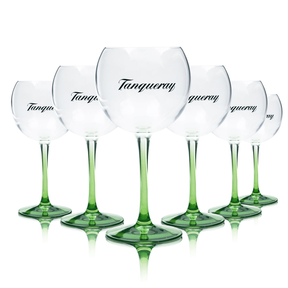 6x Tanqueray Glas 0,35l Gin-Tonic Ballon Stiel Gläser Britain London Dry Gastro