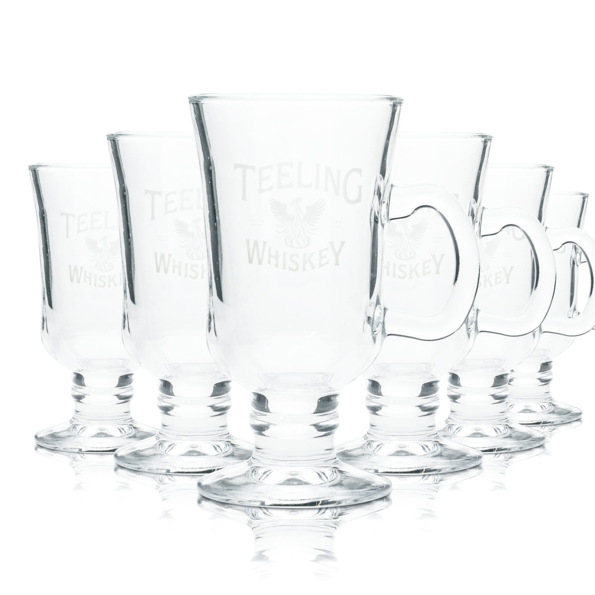 6x Teeling Whiskey Glas 0,2l Henkel Tasse Irish Coffee Gläser Single Malt Dublin
