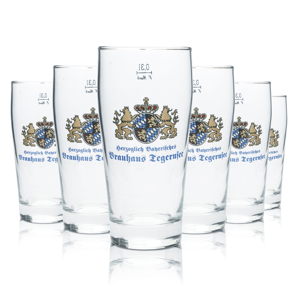 6x Tegernsee Bier Glas 0,3l Becher Gläser Brauerei Brauhaus Bayern Gastro Bar