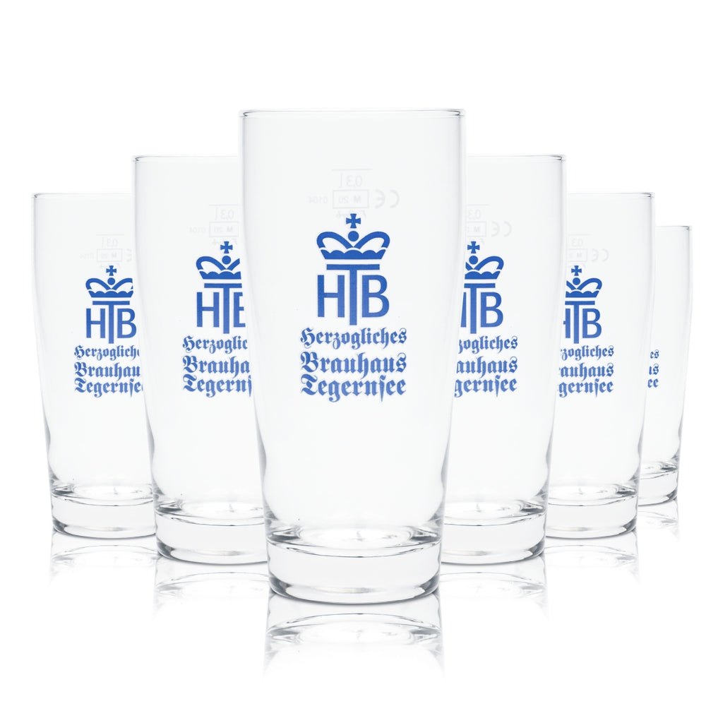 6x Tegernsee Bier Glas 0,3l Willi Becher HB Cup Brauerhaus Bayern Gläser Beer