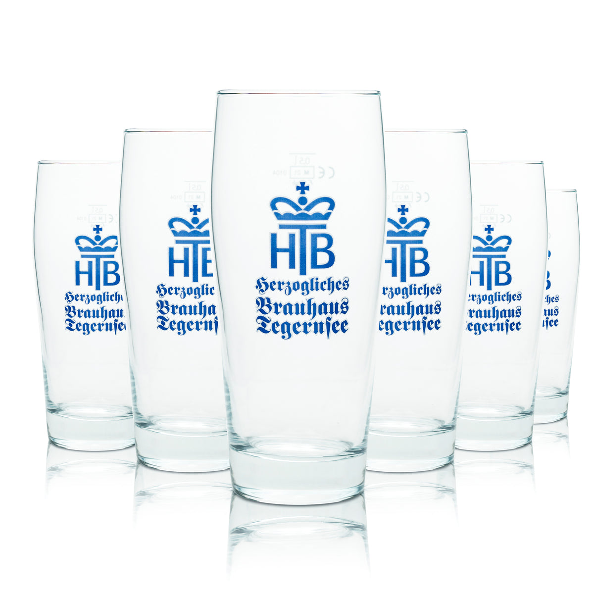 6x Tegernsee Bier Glas 0,5l Willi Becher F. Herb Helles Gläser Willy Brauerei – Ansicht 4