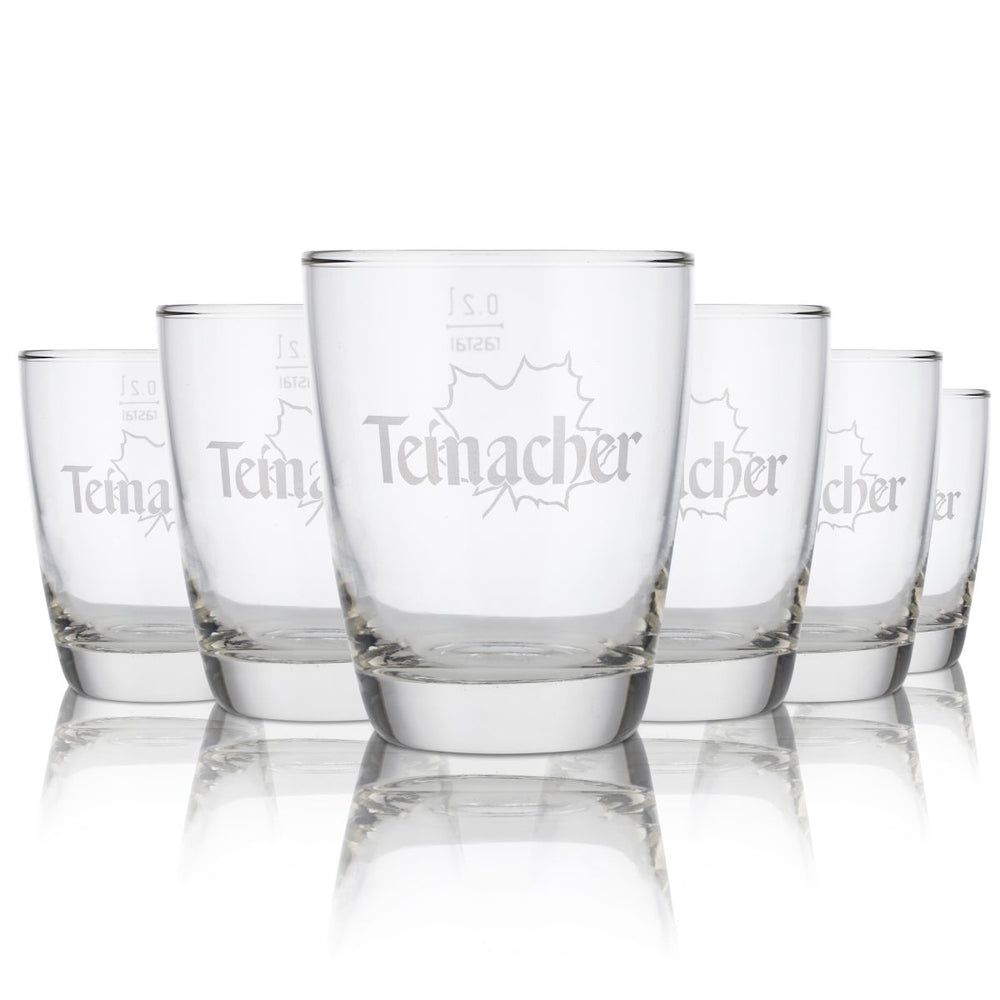 6x Teinacher Glas 0,2l Tumbler Becher Mineralwasser Sprudel Gläser Set Gastro