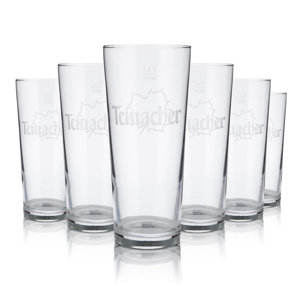 6x Teinacher Glas 0,4l Mineralwasser Sprudel Becher Tumbler Gläser Set Gastro