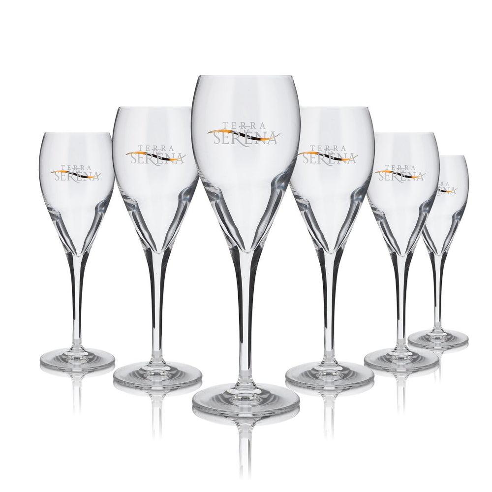 6x Terra Serena Glas 0,16l Champagner Flöte Stielglas Sekt Secco Gläser Set