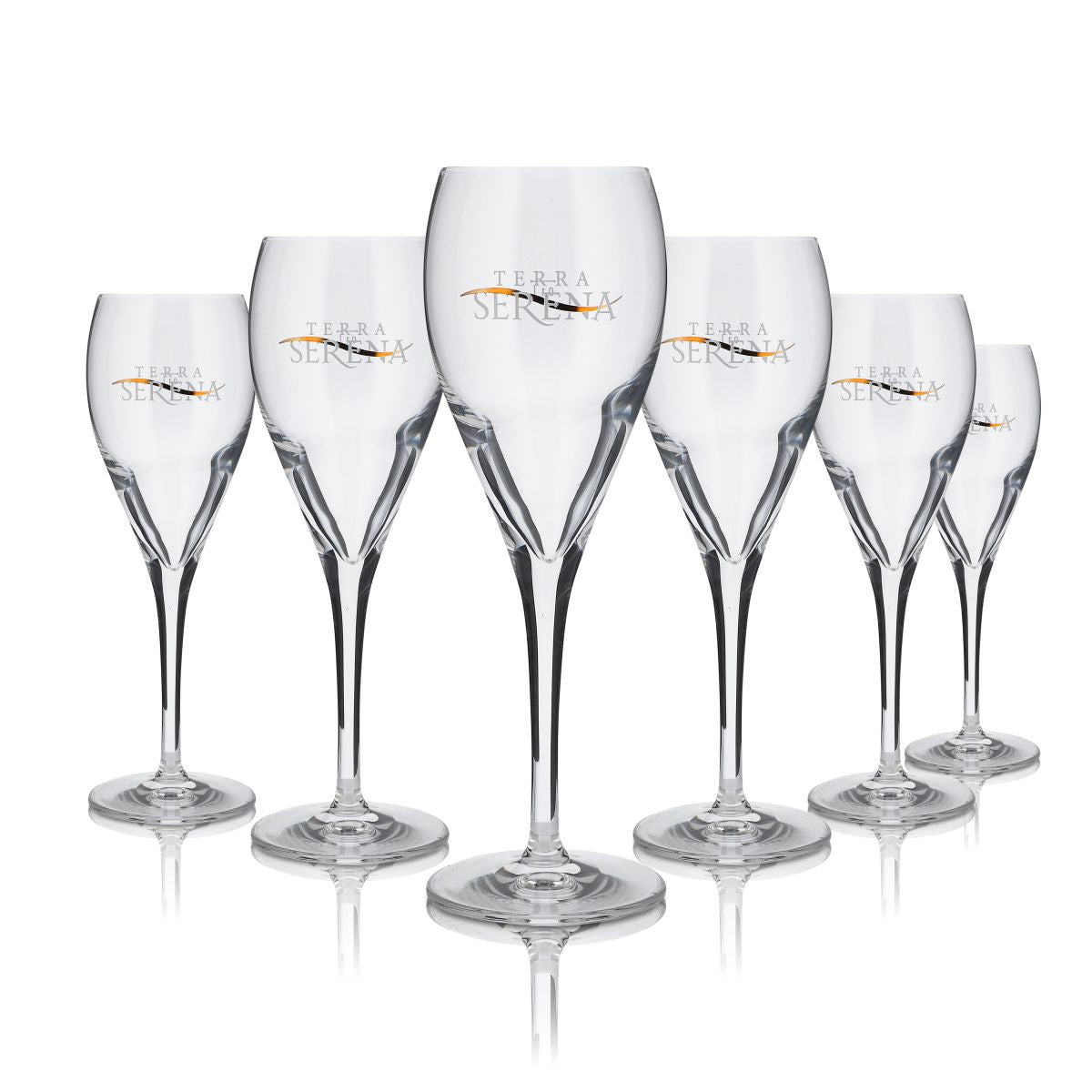 6x Terra Serena Glas 0,16l Champagner Flöte Stielglas Sekt Secco Gläser Set
