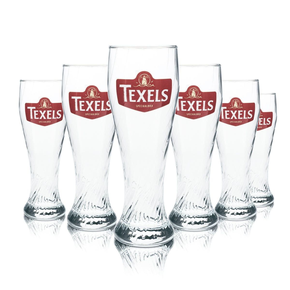 6x Texels Weißbierglas 0,5l Weizen Hefe Kontur Gläser Gastro Bar Kneipe Beer BEL