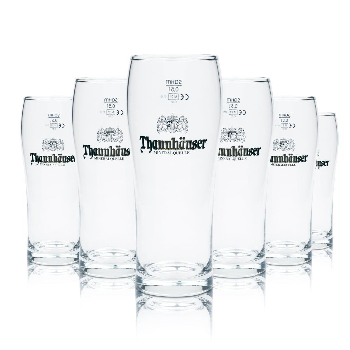 6x Thannhäuser Bier Glas 0,5l Willi Becher Grazer Radel Mineralquelle Cup Beer