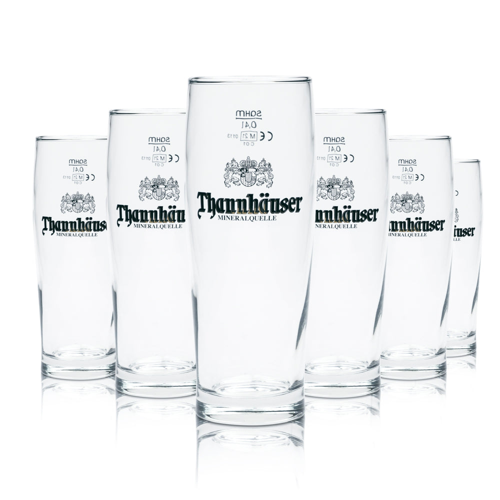 6x Thannhäuser Glas 0,4l Willi Becher THM Radler Bier Cup Gläser Mineralquelle