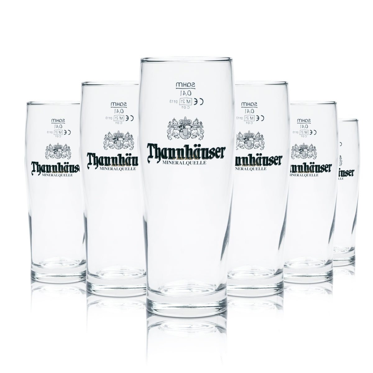 6x Thannhäuser Glas 0,4l Willi Becher THM Radler Bier Cup Gläser Mineralquelle