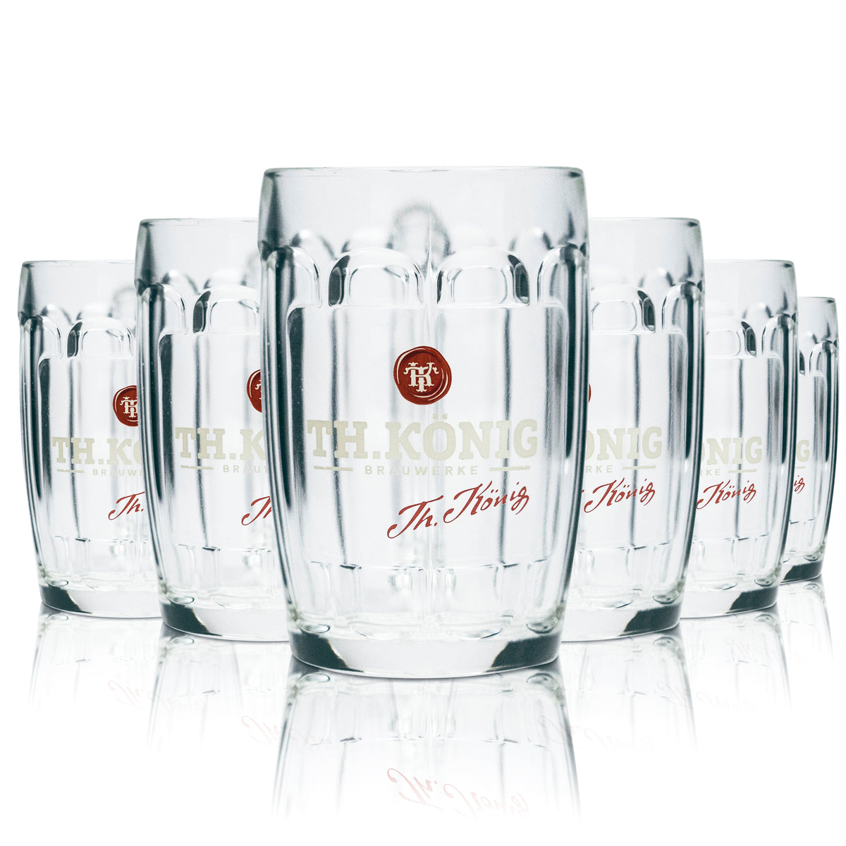 6x Theodor König Bier Glas 0,3l Krug Humpen Seidel Kontur Relief Gläser Zwickl – Ansicht 4