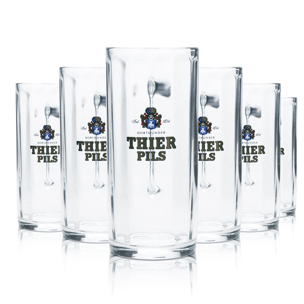 6x Thier Bier Glas 0,4l Krug Humpen Seidel Gläser Gastro Brauerei Pils Dortmund
