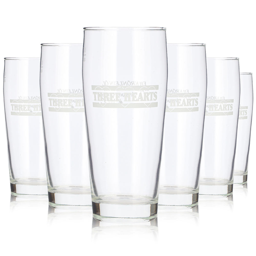 6x Three Hearts Bier Glas 0,4l Becher Rastal Willi Bierglas Bierkrug (6er Set)