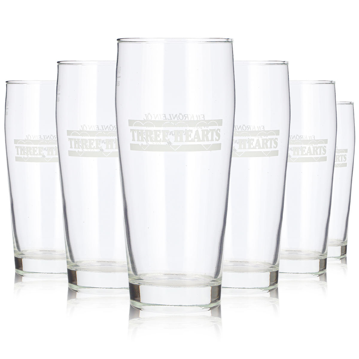 6x Three Hearts Bier Glas 0,4l Becher Rastal Willi Bierglas Bierkrug (6er Set)