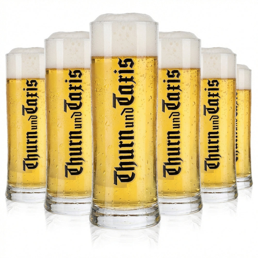 6x Thurn & Taxis Bier Glas Bierkrüge Biergläser 0,5l Krug Seidel Humpen