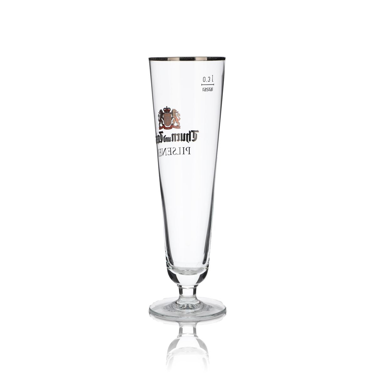 6x Thurn und Taxis Glas 0,3l Pokalglas Tulpe Biergläser Set Goldrand Brauerei – Ansicht 4