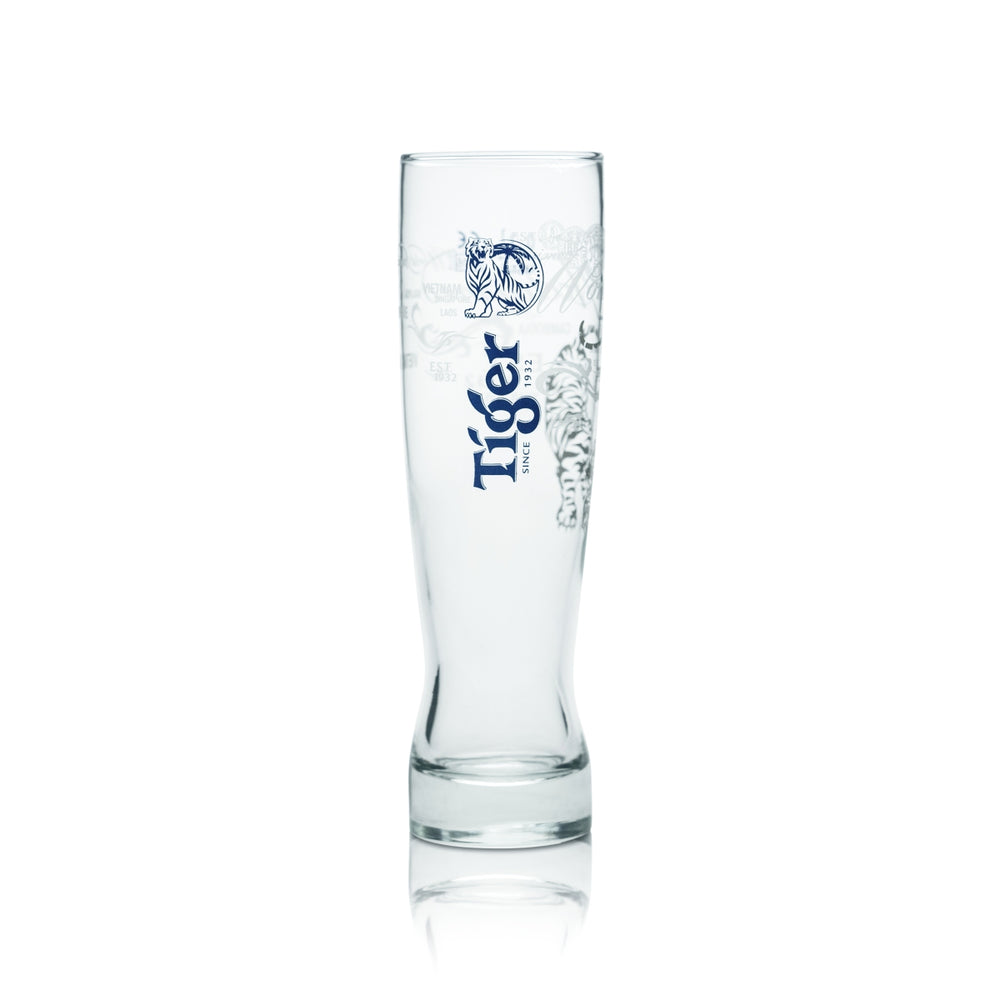 6x Tiger Glas 0,3l Bier Pokal Gläser Asian Lager Brauerei Singapore Gastro Eiche