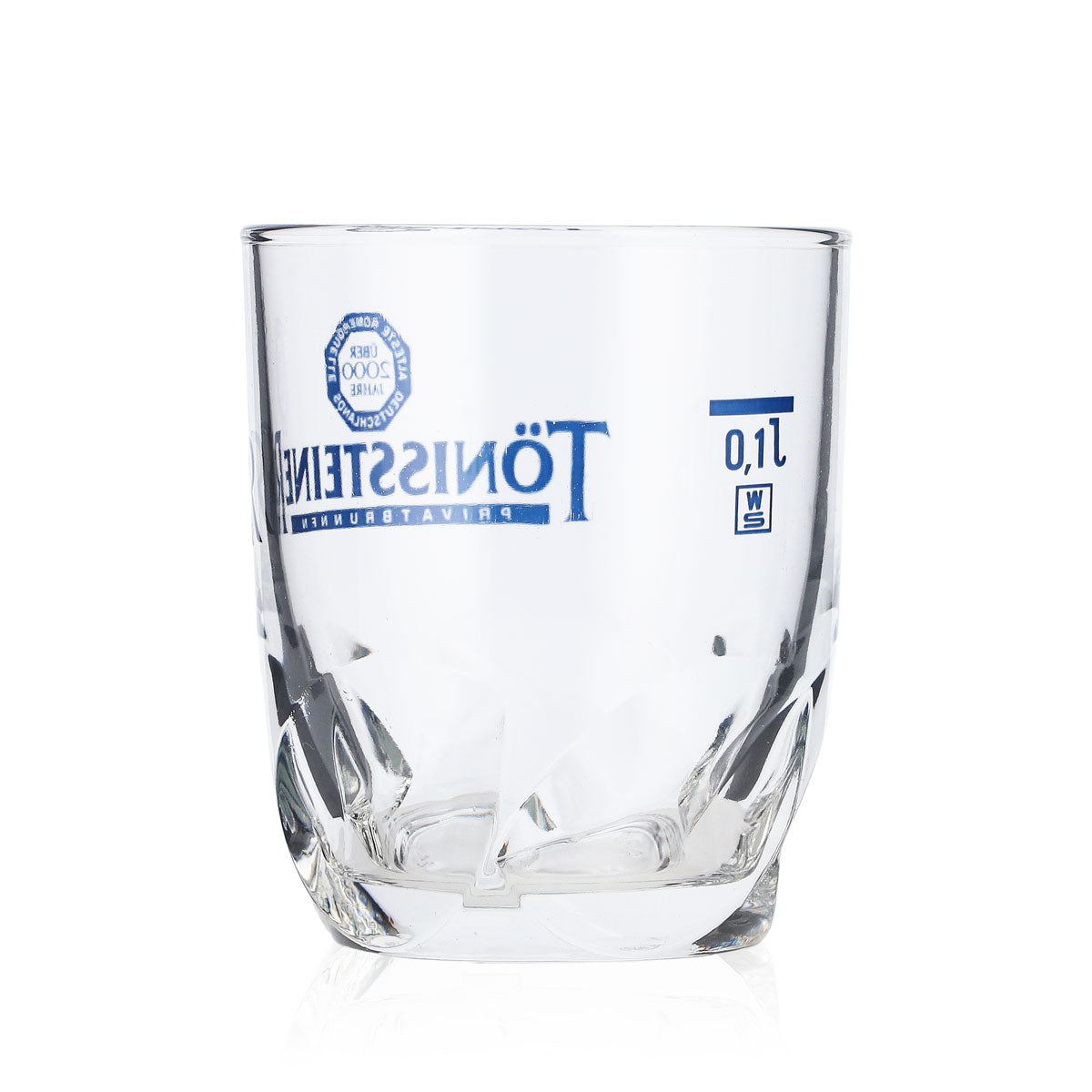 6x Tönissteiner Wasser Glas 0,1l Tumbler Wassergläser Blaues Logo – Ansicht 4