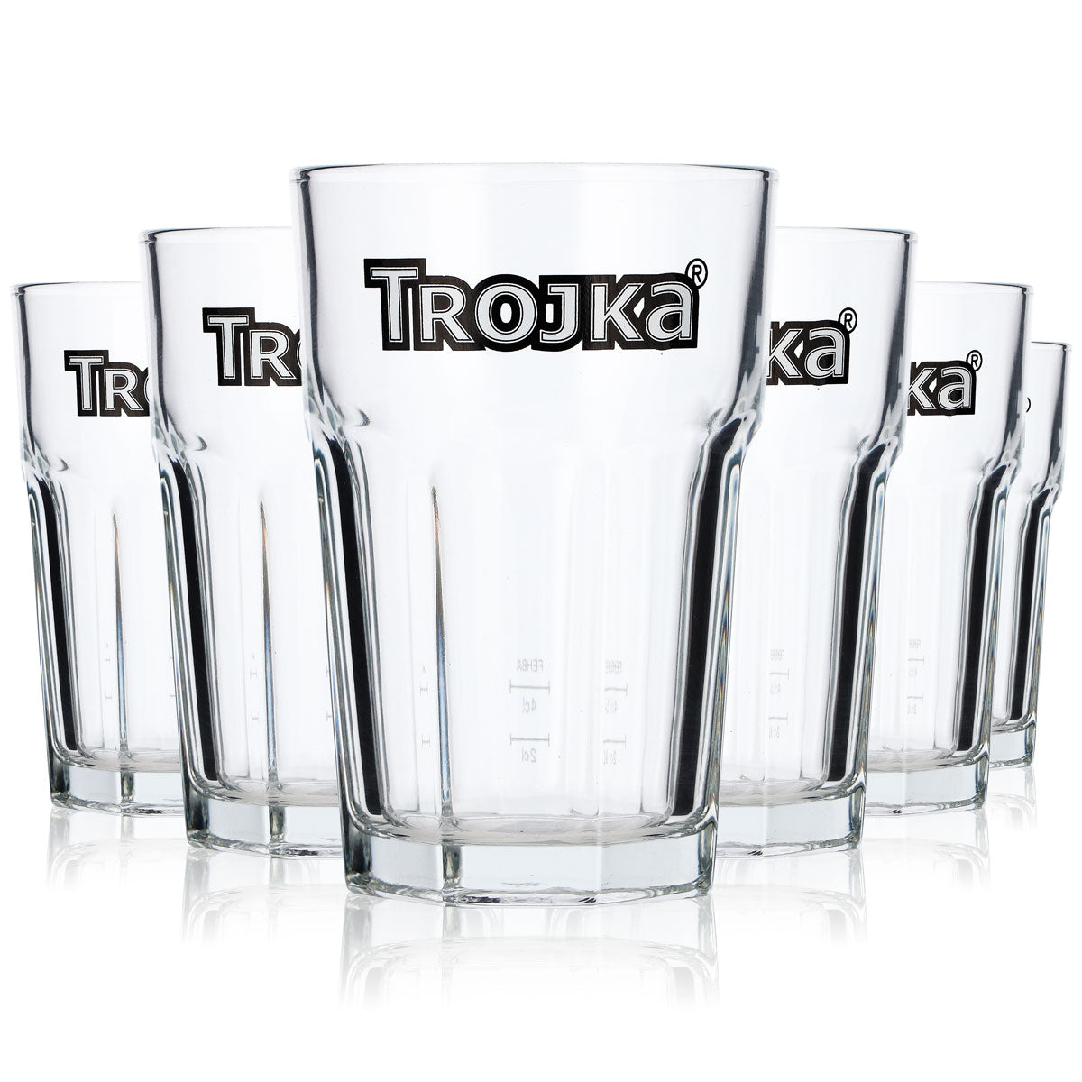 6x Trojka Vodka Glas Gläser 0,35l Tumbler im Relief Longdrinkglas 2cl 4cl – Ansicht 5