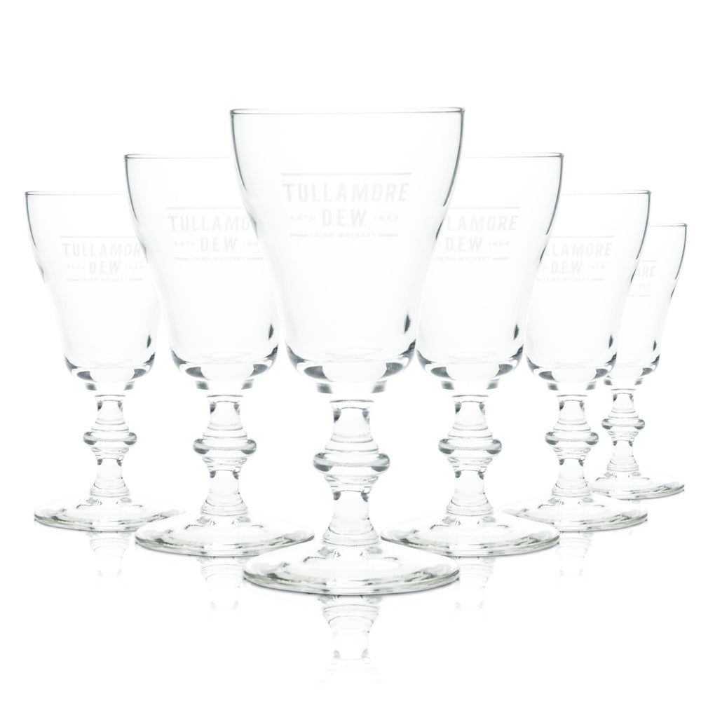 6x Tullamore Dew Whiskey Glas 0,15l Kelch Designstil Gläser Irish Single Malt