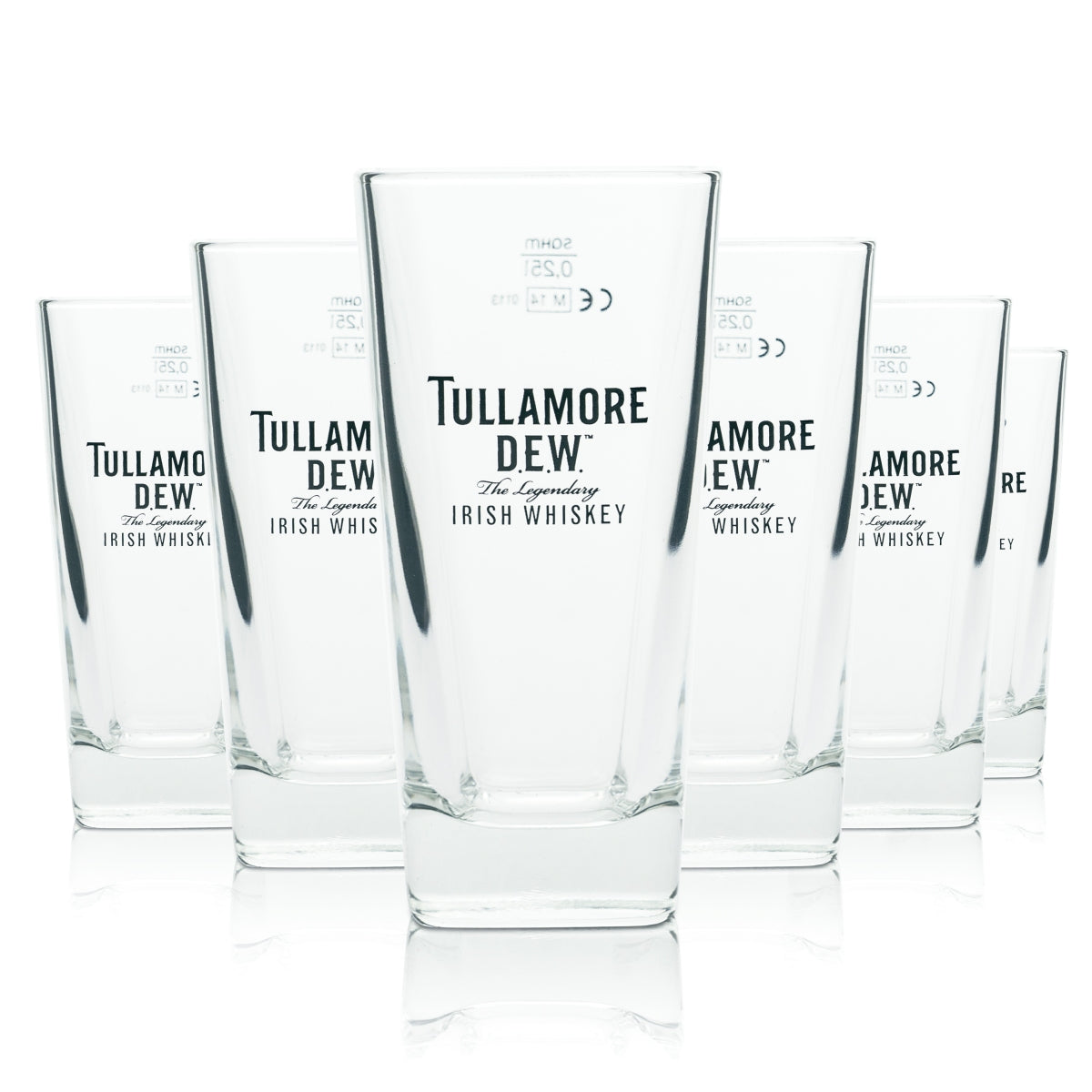 6x Tullamore Dew Whiskey Glas 0,3l Tumbler Irish Gläser On Ice Longdrink Whisky