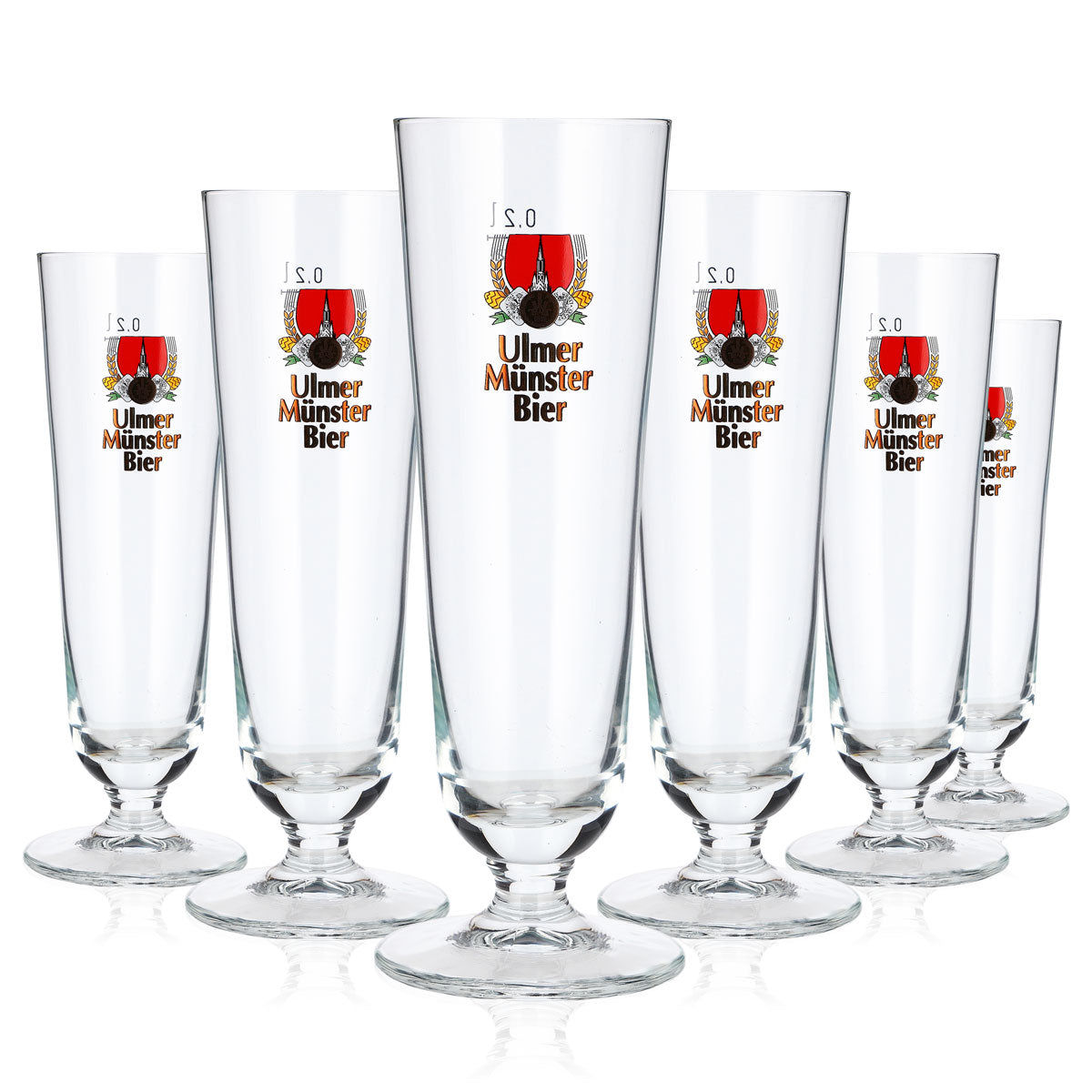 6x Ulmer Münster Bier Bier Glas 0,2l Pokal Rastal (6er Set)