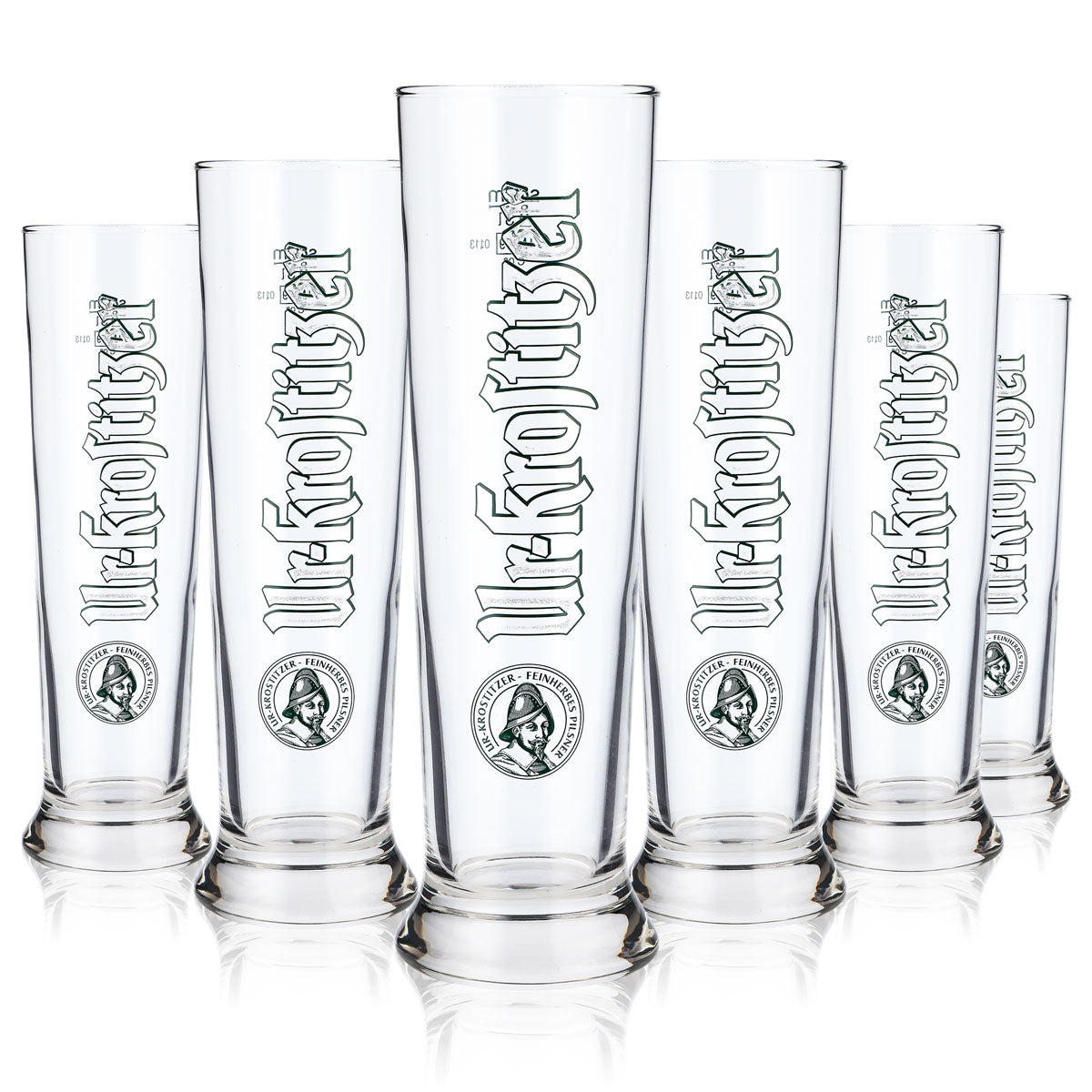 6x Ur-Krostitzer Bier Glas Pokal Biergläser Weißbierglas Relief Kontur – Ansicht 5