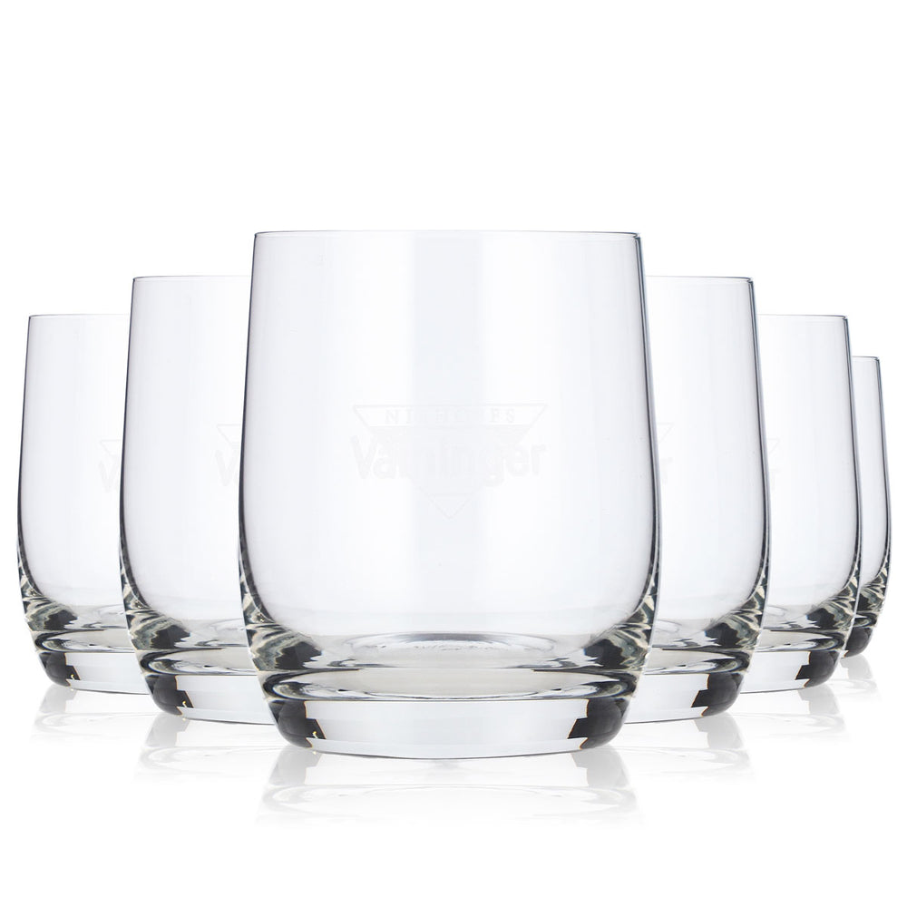 6x Vaihinger Saft Glas 0,1l Becher weißes Logo (6er Set)