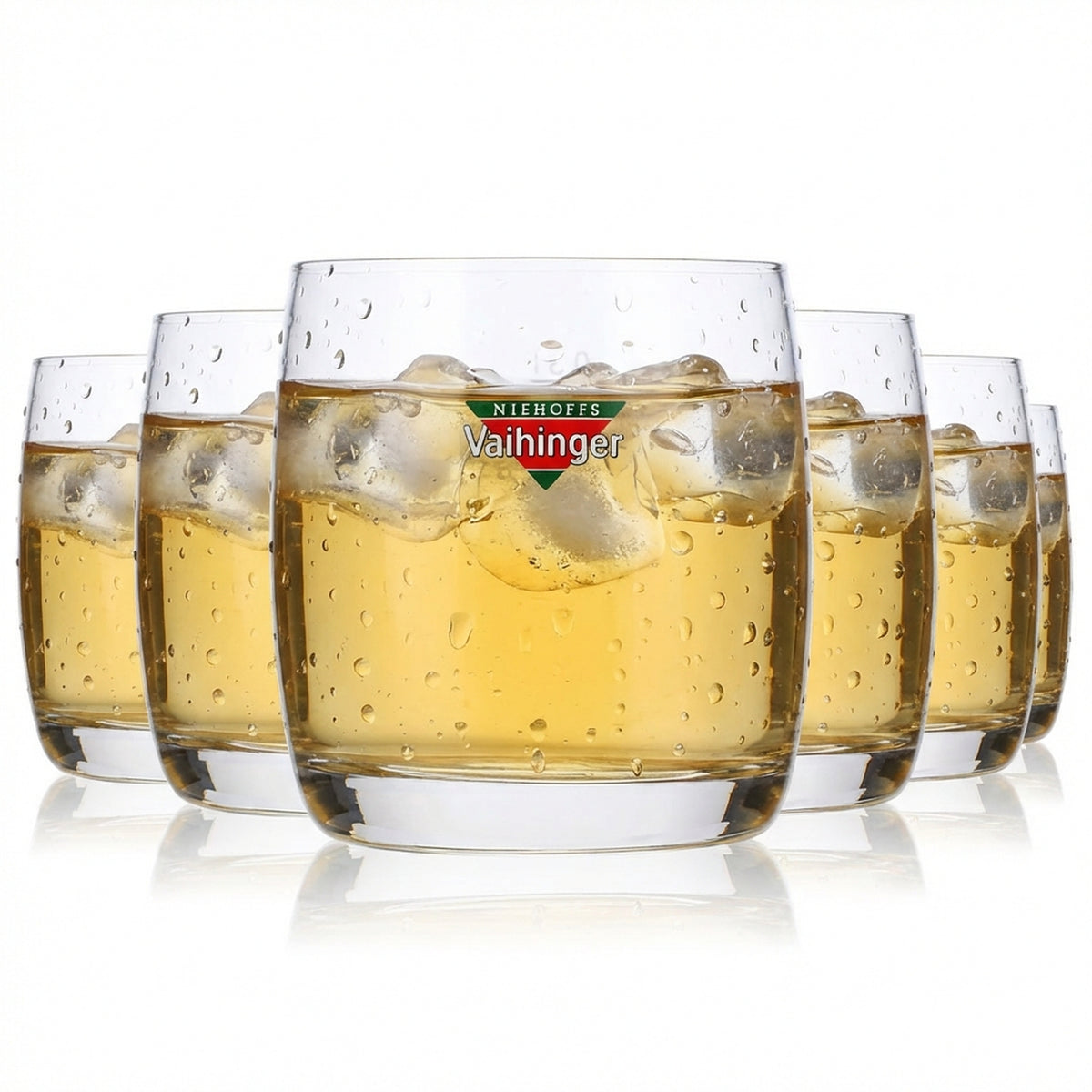 6x Vaihinger Saft Glas 0,3l Tumbler Saftgläser Farbiges Logo
