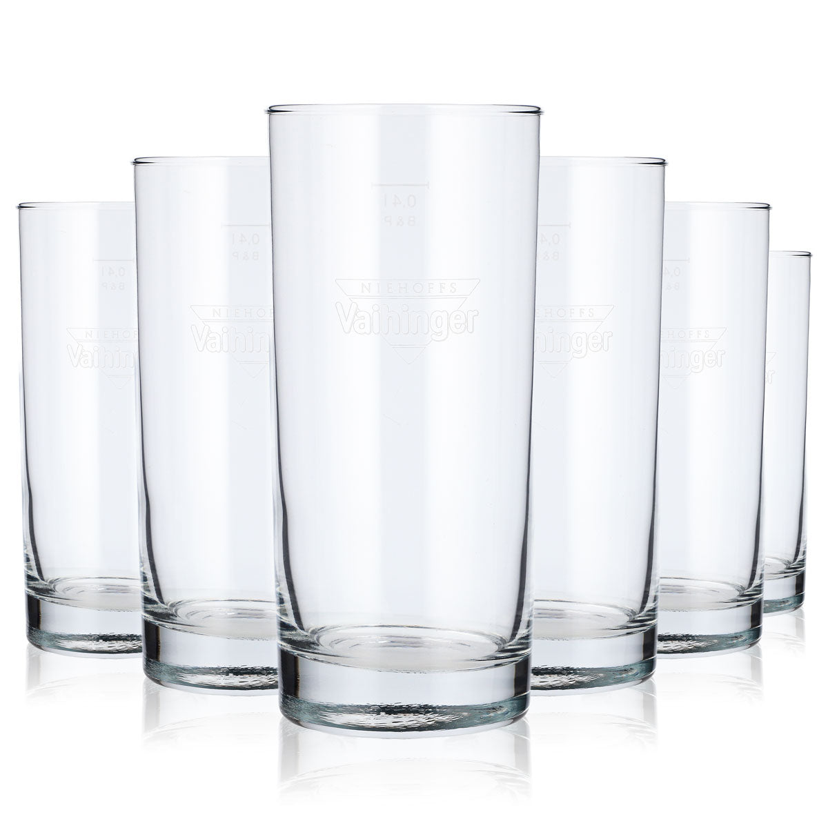 6x Vaihinger Saft Glas Becher 0,4l Logo Niehoffs Vaihinger (6er Set)