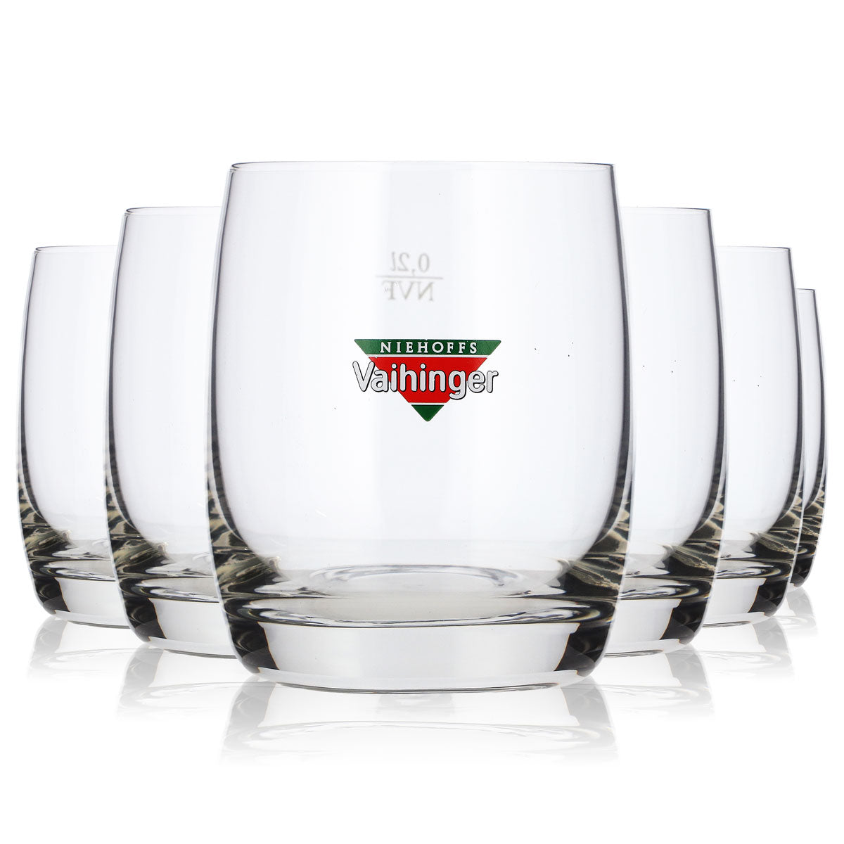6x Vaihinger Saft Glas Tumbler 0,2l Farbiges Logo Bistro Becher NVF (6er Set)