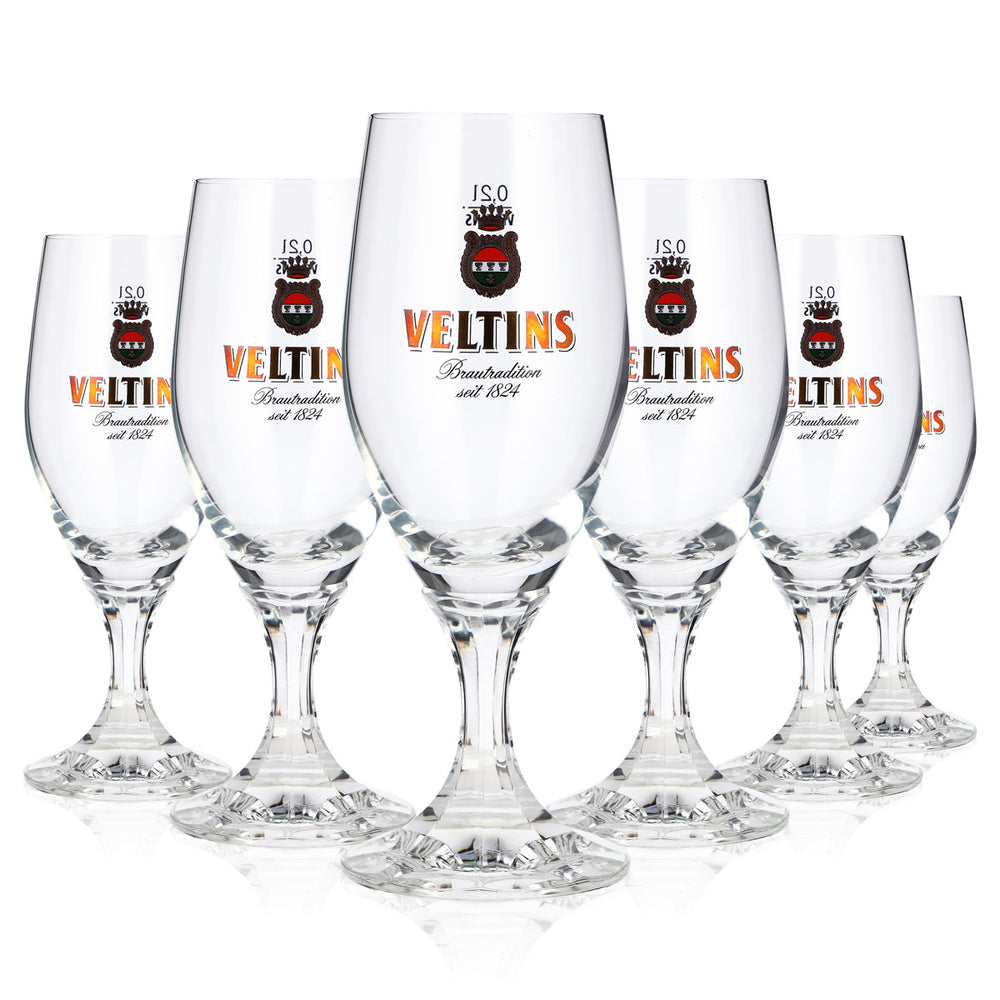 6x Veltins Bier Glas 0,2l Pokal seit 1824